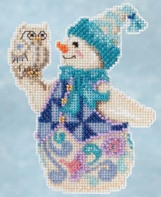 Mill Hill Jim Shore Snowy Owl Snowman beaded cross stitch kit