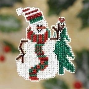 Mill Hill Smiling Snowman beaded cross stitch kit