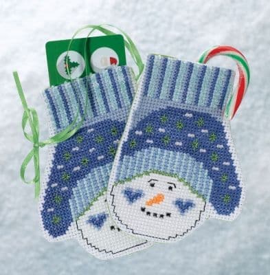 Mill Hill Snowman Mittens beaded cross stitch kit