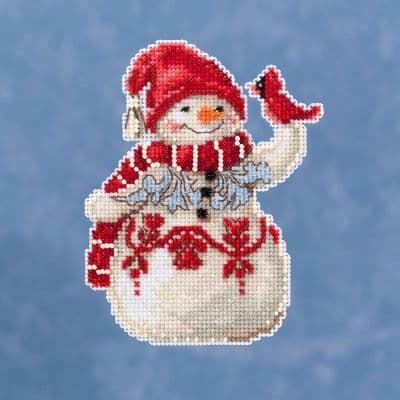 Mill Hill Snowman with Cardinal by Jim Shore beaded cross stitch kit