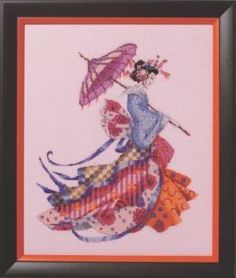 Mirabilia Miss Cherry Blossom printed cross stitch chart