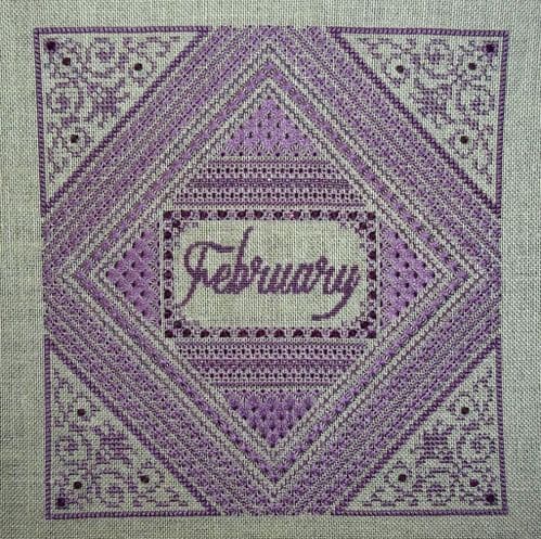 Northern Expressions Needlework Amethyst February Birthstone series printed cross stitch chart