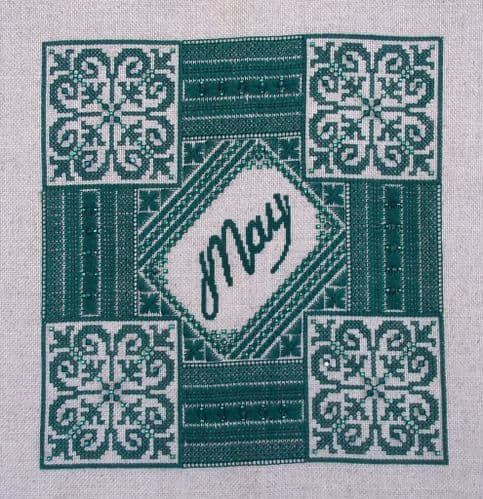 Northern Expressions Needlework Emerald May Birthstone series printed cross stitch chart