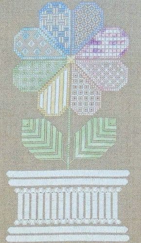 Northern Expressions Needlework Patchwork Flower printed cross stitch chart