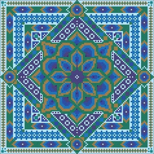 Northern Expressions Needlework Peacock Mandala printed cross stitch chart