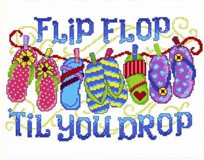 Ursula Michael Flip Flop til you Drop cross stitch chart