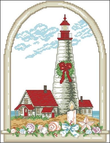 Ursula Michael Holiday Lighthouse cross stitch chart