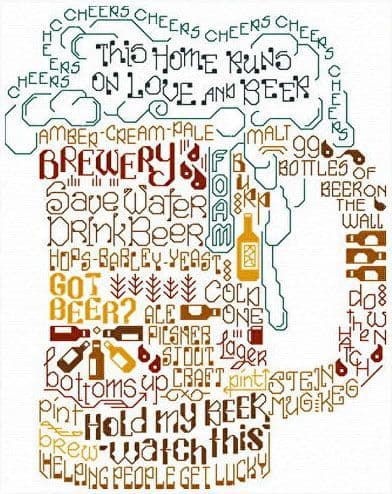 Ursula Michael Let's Drink Beer cross stitch chart