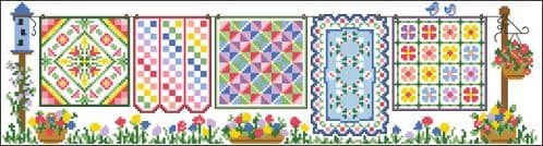 Ursula Michael Row of Spring Quilts chart cross stitch chart