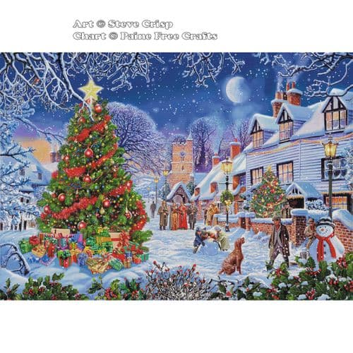 A Village Christmas Tree by Paine Free Crafts printed cross stitch chart