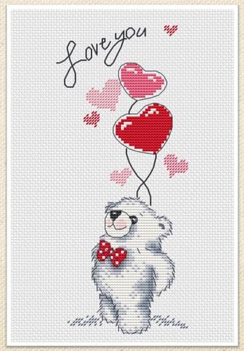Bear in Love cross stitch chart by Artmishka Cross Stitch