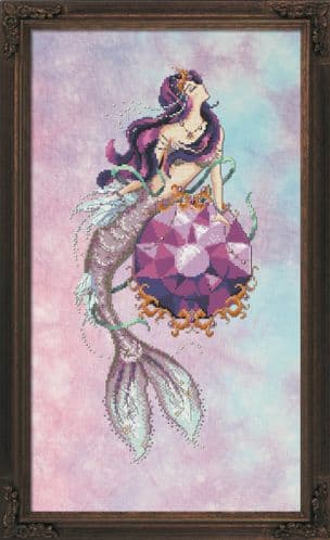 Bella Filipina Mermaid Treasures Amethyst printed cross stitch chart