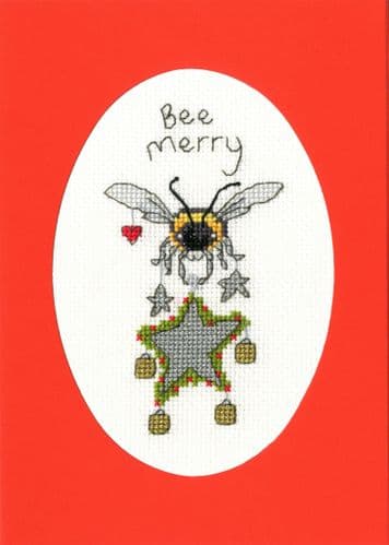 Bothy Threads Bee Merry card cross stitch kit