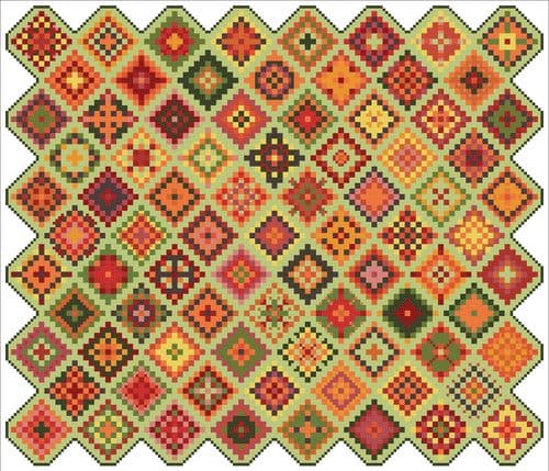 Carolyn Manning Designs Autumn Marigolds (Granny's Flower Garden October) printed cross stitch chart
