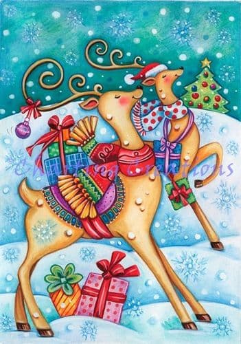 Charting Creations Dasher and Dancer printed cross stitch chart