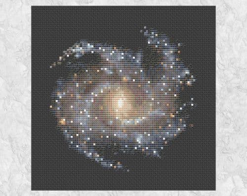Climbing Goat Designs Galaxy NGC 5468 printed cross stitch chart
