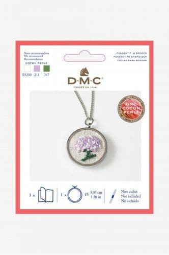 DMC Round Pendant Necklace embroidery kit