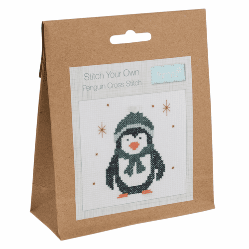 Festive Penguin cross stitch kit