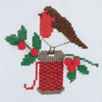 Festive Robin cross stitch kit