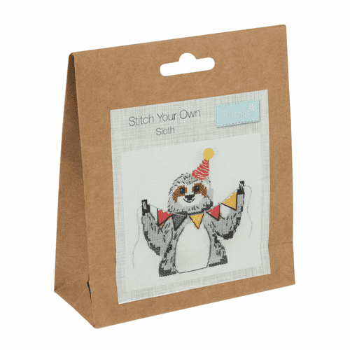 Festive Sloth cross stitch kit