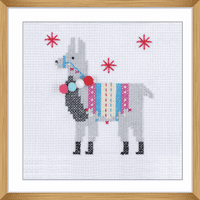 Fleece Navidad Llama cross stitch kit