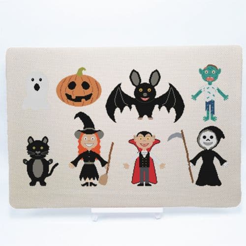 Halloween Characters by Meloca Designs printed cross stitch chart