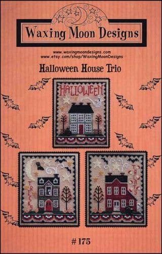 Halloween House Trio by Waxing Moon Designs printed cross stitch chart