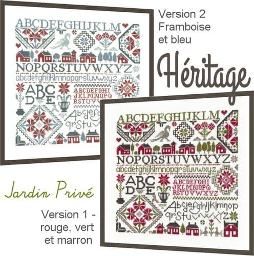 Heritage printed cross stitch chart by Jardin Prive