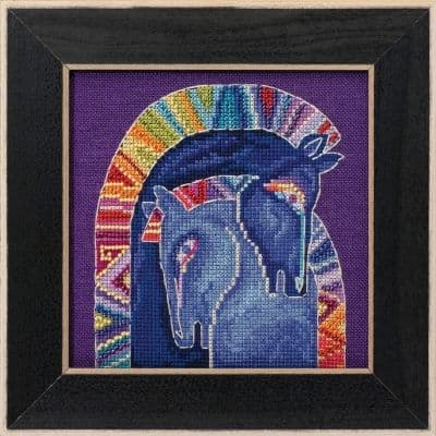 Mill Hill Embracing Horses (aida) - Horses Collection by Laurel Burch beaded cross stitch kit