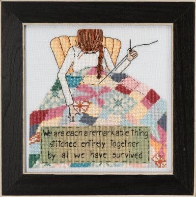 Mill Hill Stitched Together Curly Girl beaded cross stitch kit