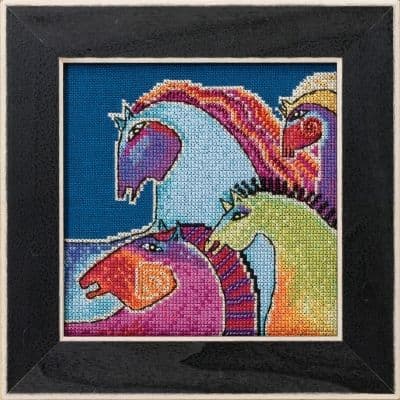 Mill Hill Wild Horses (aida) - Horses Collection by Laurel Burch beaded cross stitch kit
