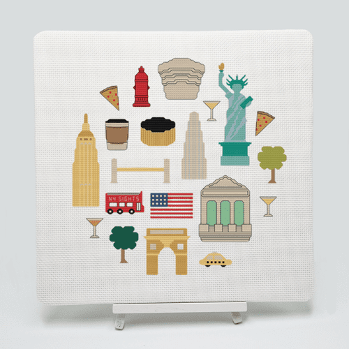 New York by Meloca Designs printed cross stitch chart