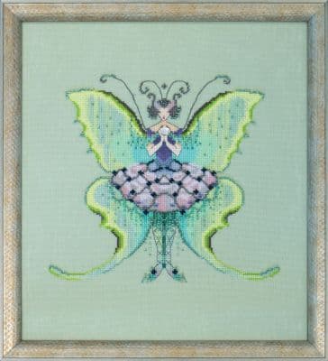 Nora Corbett Luna Moth printed cross stitch chart