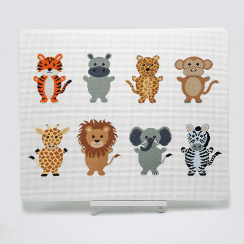 Safari Animals by Meloca Designs printed cross stitch chart