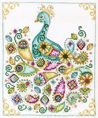 Shannon Christine Designs Paisley Peacock cross stitch chart