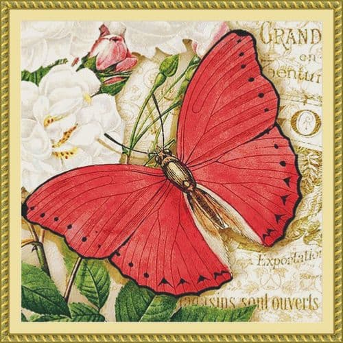 The Cross Stitch Studio Flutterby Collage 3 printed cross stitch chart