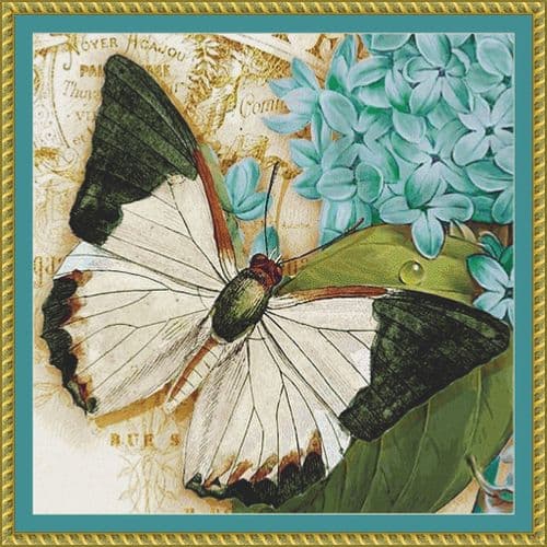 The Cross Stitch Studio Flutterby Collage 4 printed cross stitch chart
