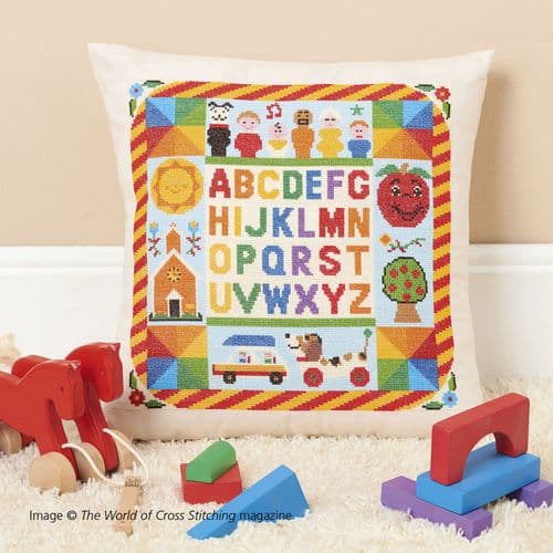 Toy Town Retro Cushion by Poppy Benner WOXS Issue 317 2022 project pack