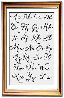 Vintage Sass Alphabet 2 by Peacock & Fig printed cross stitch chart